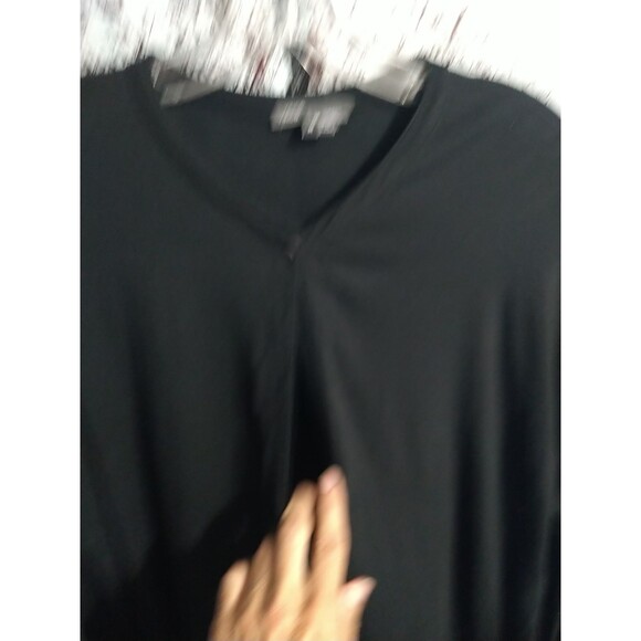 Vince Tunic Long Sleeve Keyhole Top Black Medium Designer Comfy Classic - Picture 3 of 9